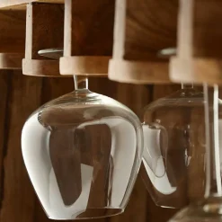 Outlet Wohnen Hausbar im Fass Design aus Mangobaum Holz - Croadiva