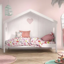 Wohnen Hausbett mit Herz in Weiß - Grandory