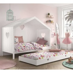 Wohnen Hausbett mit Herz in Weiß - Grandory