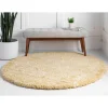 Clearance Wohnen Heller Hochflor Teppich in Gelb und Creme - Vinitaro