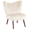 Wohnen Heller Retrosessel in Creme Samtvelours - Catjana