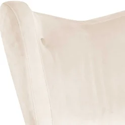 Wohnen Heller Retrosessel in Creme Samtvelours - Catjana