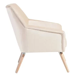 Best Wohnen Heller Sessel in Creme Samtvelours - Agnesco