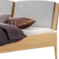 Discount Wohnen Helles Holzbett aus Eiche - geöltes Massivholz - Plane