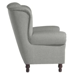 Wohnen Hellgrauer Chesterfield-Sessel mit Ohren - Barreff