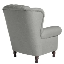 Wohnen Hellgrauer Chesterfield-Sessel mit Ohren - Barreff
