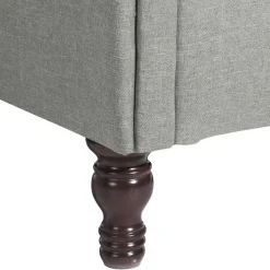 Wohnen Hellgrauer Chesterfield-Sessel mit Ohren - Barreff
