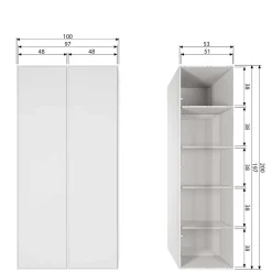 Sale Wohnen Hellgrauer Kleiderschrank in modernem Design - Bai