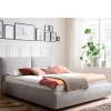 Wohnen Hellgraues 180x200 Bett inklusive Matratzen - Atlona