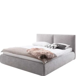 Wohnen Hellgraues 180x200 Bett inklusive Matratzen - Atlona
