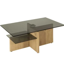 Discount Wohnen Höhenverstellbarer Couchtisch aus Parasolglas - Bonifazio