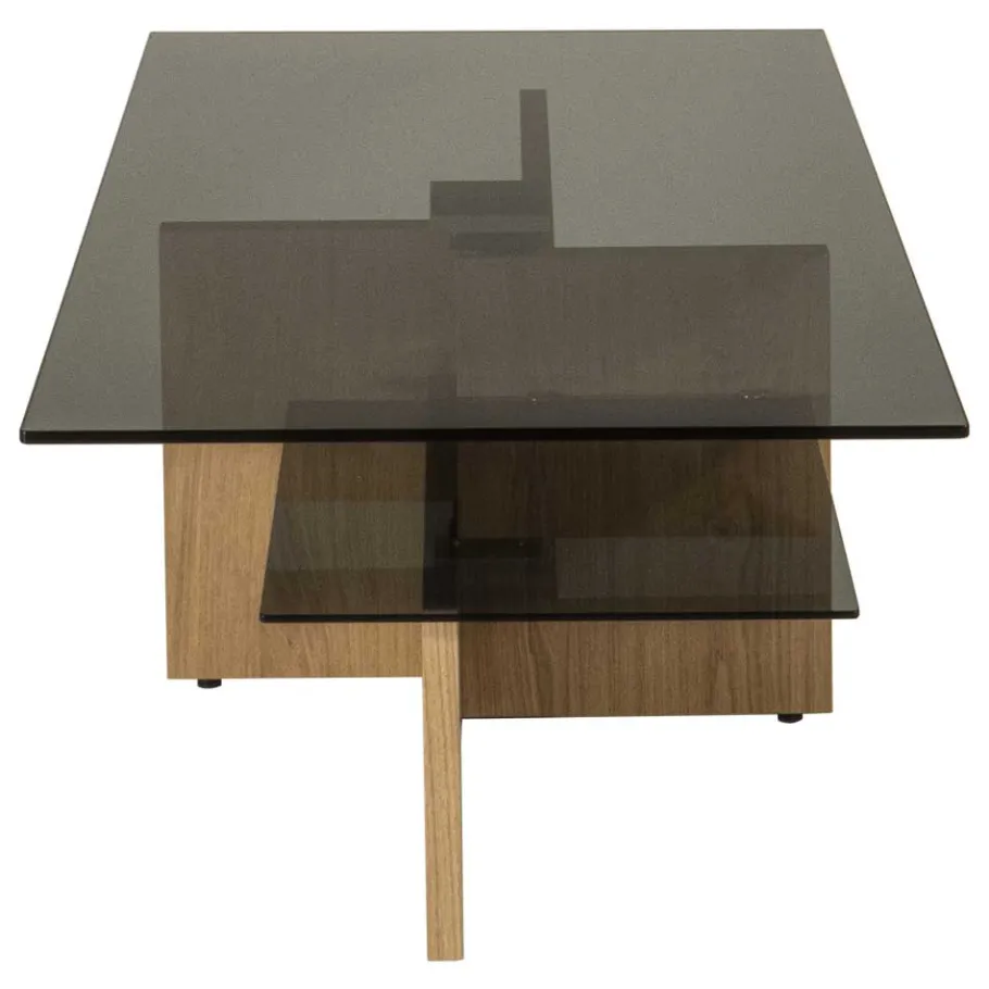 Discount Wohnen Höhenverstellbarer Couchtisch aus Parasolglas - Bonifazio