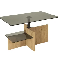 Discount Wohnen Höhenverstellbarer Couchtisch aus Parasolglas - Bonifazio