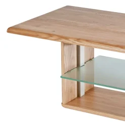 Hot Wohnen Höhenverstellbarer Couchtisch Callas aus Wildeiche Massivholz 110 cm
