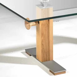 New Wohnen Höhenverstellbarer Wohnzimmertisch Fanturasa mit Glasplatte