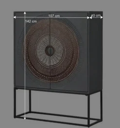 Hot Wohnen Highboard - dekorativ mit Mandala - Mesusco