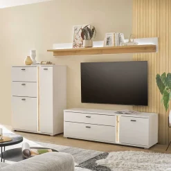 Best Wohnen Highboard & TV Lowboard & Wandboard Set - Racelyn (dreiteilig)