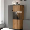 Online Wohnen Highboard in Eiche Bianco und Anthrazit - Cruzca I