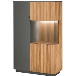 Online Wohnen Highboard in Eiche Bianco und Anthrazit - Cruzca I