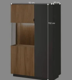 Online Wohnen Highboard in Eiche Bianco und Anthrazit - Cruzca I