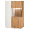 Outlet Wohnen Highboard in Weiß und Eiche Bianco - Miloris