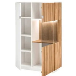 Outlet Wohnen Highboard in Weiß und Eiche Bianco - Miloris