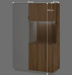 Outlet Wohnen Highboard in Weiß und Eiche Bianco - Miloris