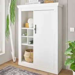 Best Wohnen Highboard in weißer Holzoptik Pinie - Liancos