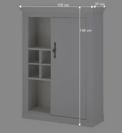 Best Wohnen Highboard in weißer Holzoptik Pinie - Liancos
