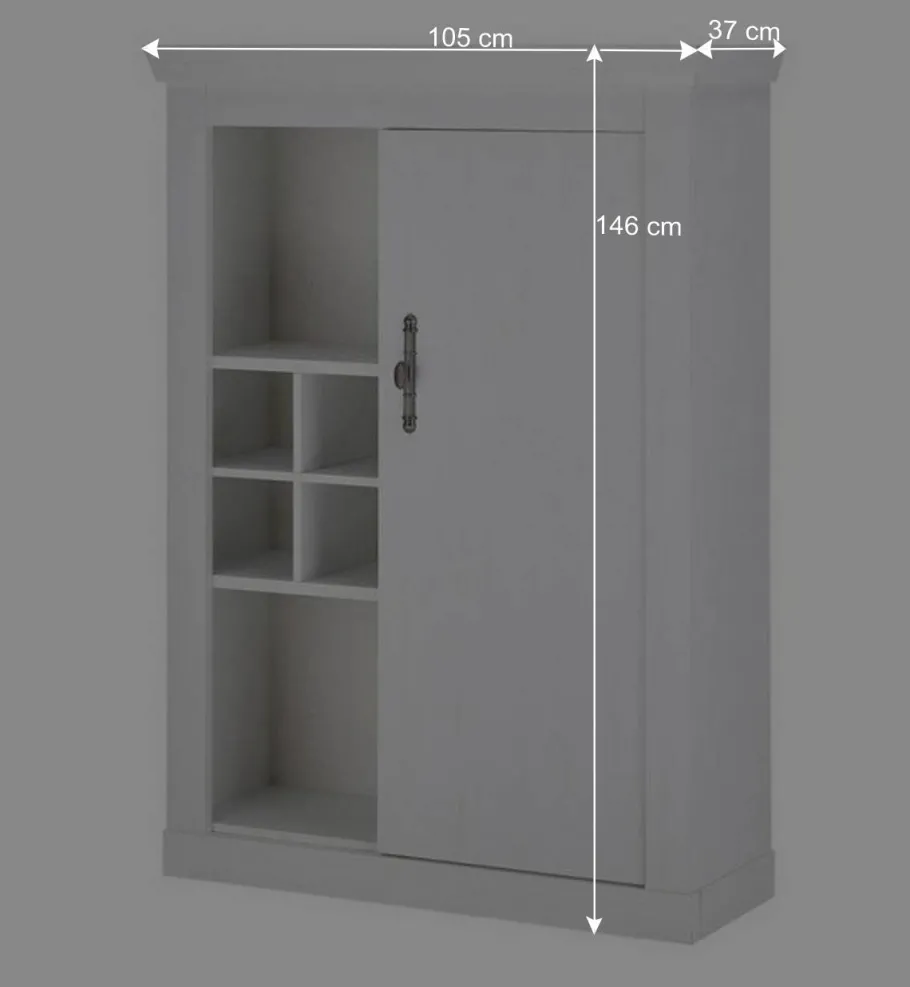 Best Wohnen Highboard in weißer Holzoptik Pinie - Liancos
