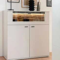Hot Wohnen Highboard mit Glas Klappe & zwei Türen - Apulco