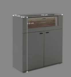 Hot Wohnen Highboard mit Glas Klappe & zwei Türen - Apulco
