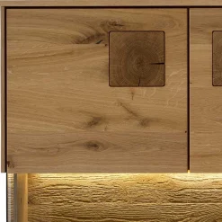 Sale Wohnen Highboard mit Glaseinsatz aus Wildeiche massiv - Millena