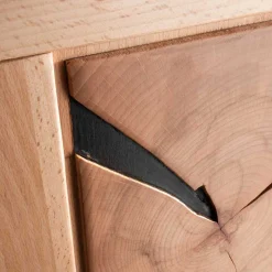 Sale Wohnen Highboard mit Glaseinsatz aus geölter Kernbuche - Sarosca