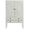 Outlet Wohnen Highboard mit Ornament Muster Front - Acacio