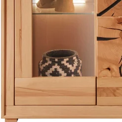 Best Wohnen Highboard Vitrine aus Kernbuche Massivholz - Sarosca