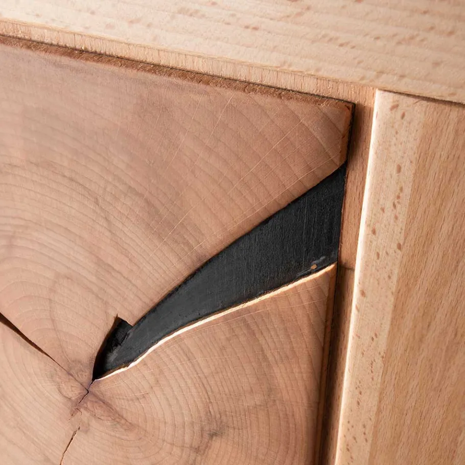 Best Wohnen Highboard Vitrine aus Kernbuche Massivholz - Sarosca
