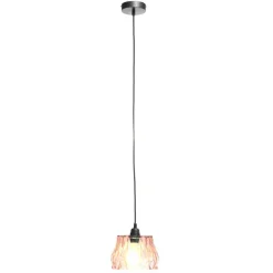New Wohnen Hängende Lampe aus Glas in Rosa - Erasmo