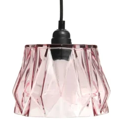 New Wohnen Hängende Lampe aus Glas in Rosa - Erasmo