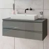 Best Wohnen Hänge-Waschtisch in Anthrazit mit Hochglanz Front - Hatai