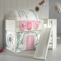 Clearance Wohnen Hochbett mit schräger Rutsche Schmetterlinge und Burg - Jimm
