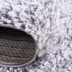 Hot Wohnen Hochflor Läufer Teppich in Grau und Creme - Cesario