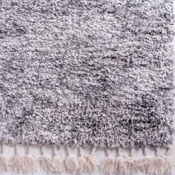 Hot Wohnen Hochflor Läufer Teppich in Grau und Creme - Cesario