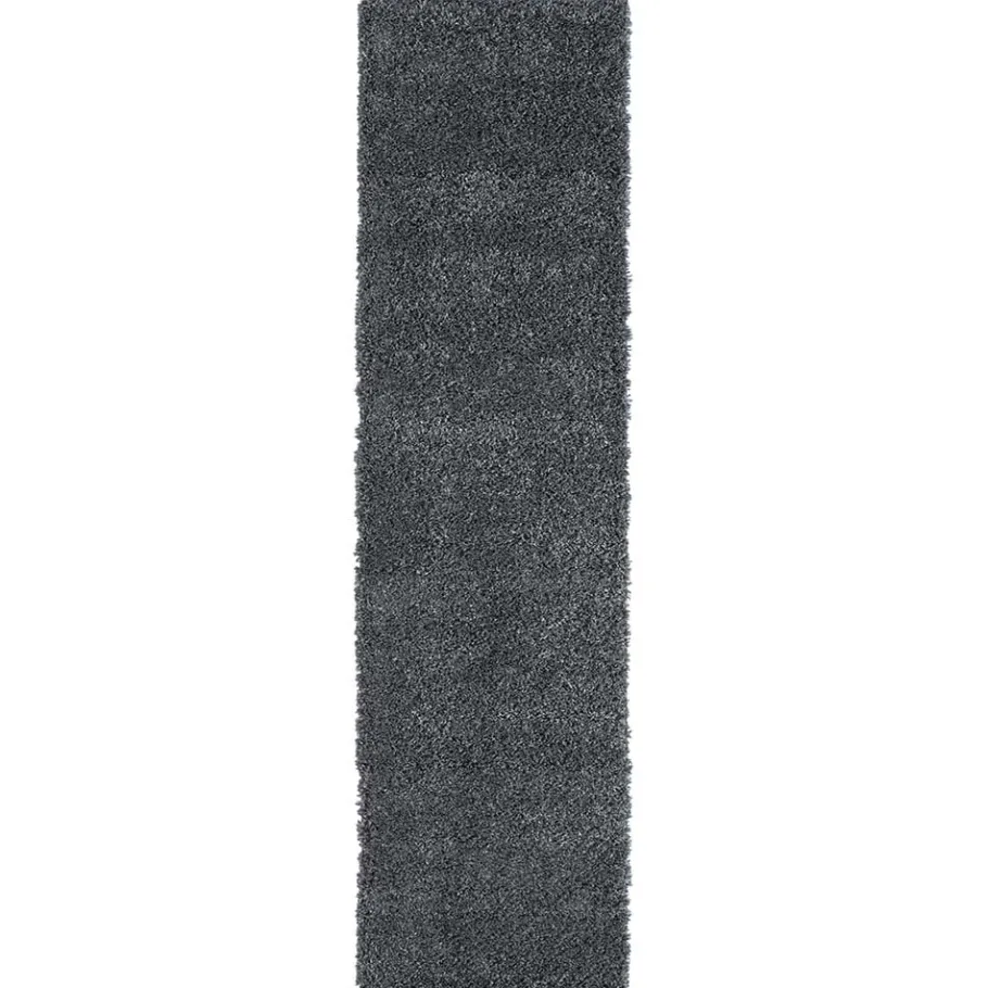 Wohnen Hochflor Teppich in dunklem Grau - Bescion