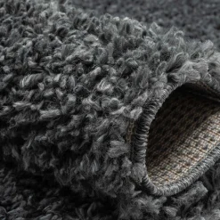 Wohnen Hochflor Teppich in dunklem Grau - Bescion