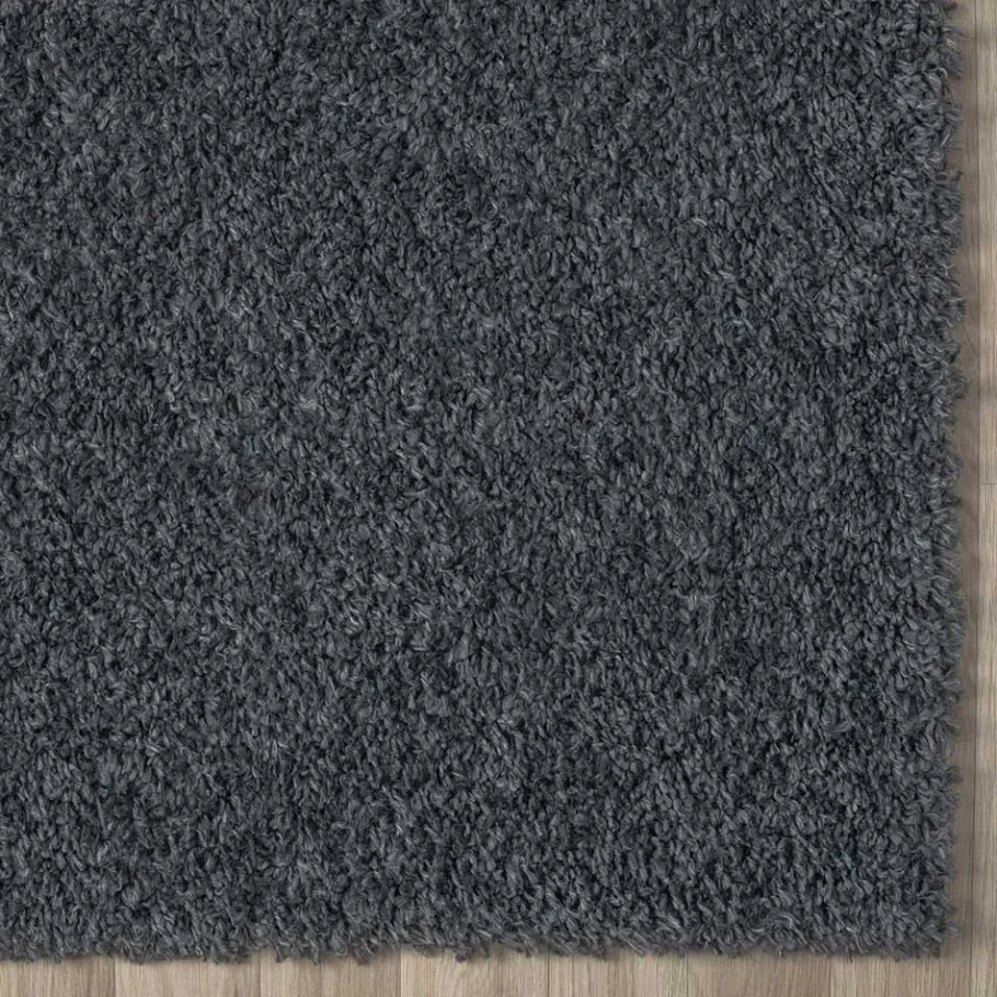 Wohnen Hochflor Teppich in dunklem Grau - Bescion