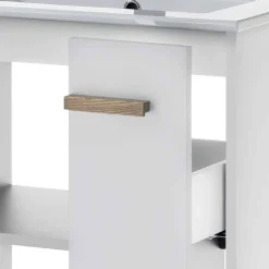 Outlet Wohnen Hochglanz Badeinrichtung in Weiß - Vauflos (dreiteilig)