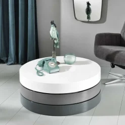 Discount Wohnen Hochglanz Design Wohnzimmertisch drehbar - Tulima