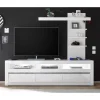 Clearance Wohnen Hochglanz Lowboard fürs TV in Weiß Mextra mit 3 Schubladen