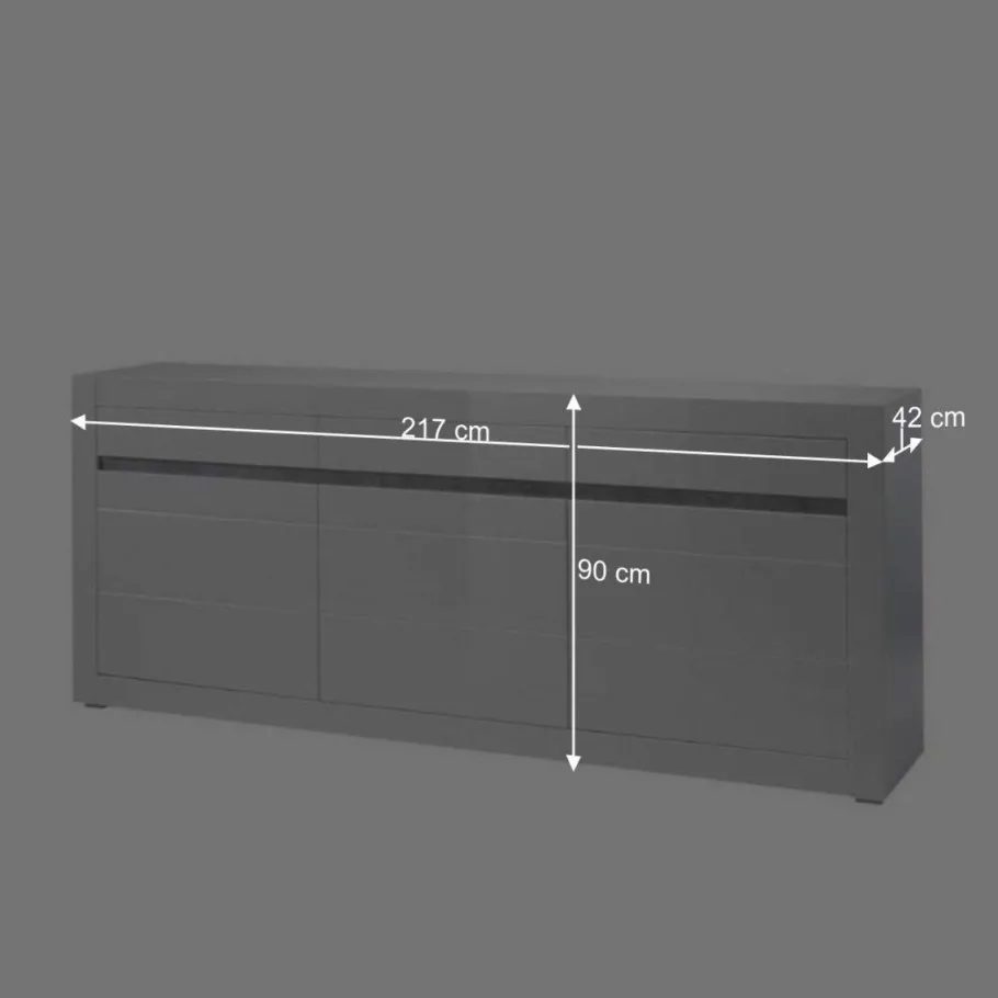 Clearance Wohnen Hochglanz Lowboard fürs TV in Weiß Mextra mit 3 Schubladen